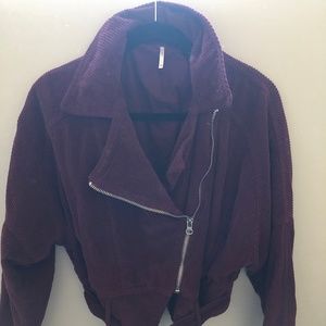 Free People Merlot Dolman Corduroy Jacket